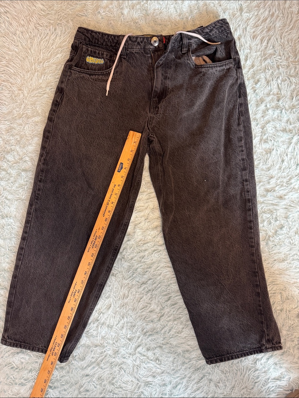 Empyre Black Relaxed Men's Jeans with Drawstring Waist size 32. #skater